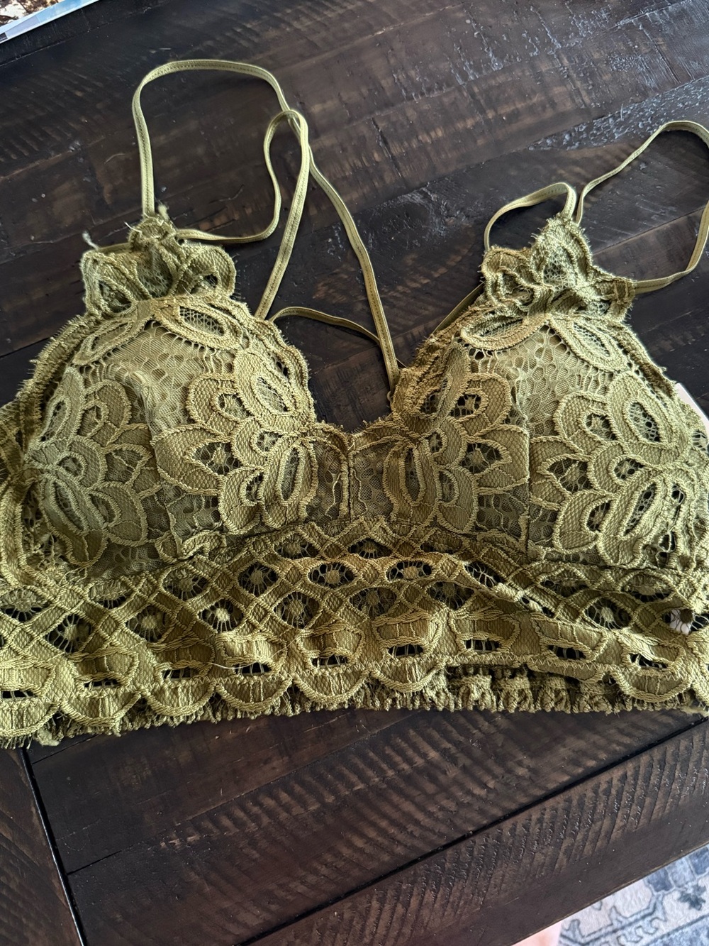 Lace Bralette in Olive Green - Women Intimates & Sleepwear